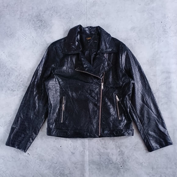 Ci Sono Jackets & Blazers - Faux Snakeskin Leather Motorcycle Jacket